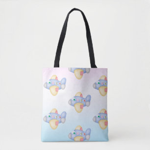 Leuke dinosaurus vliegtuig Student kids Verjaardag Tote Bag