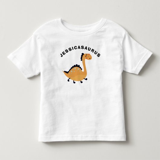 Leuke dinosaurus voeg naam kind cadeau T-shirt (Voorkant)