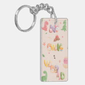 Leuke dinosaurus wereld | Acryl Sleutelhanger (Voorkant Links)