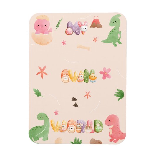 Leuke Dinosaurus Wereld Flexibele Fotomagneet Magneet (Verticaal)