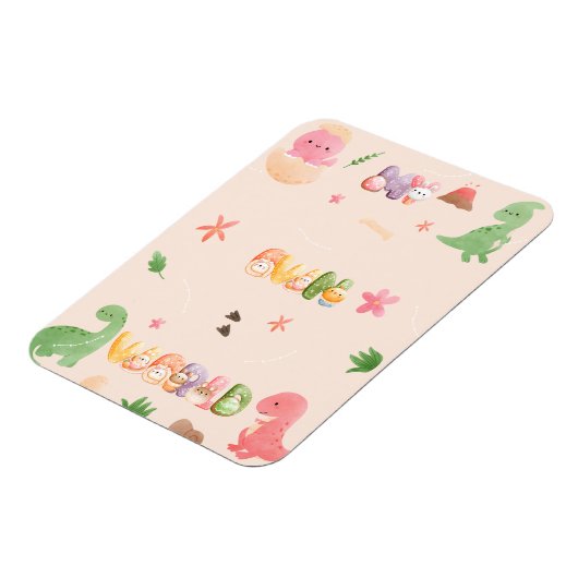 Leuke Dinosaurus Wereld Flexibele Fotomagneet Magneet (Linkerzijde)