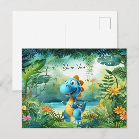 Leuke Dinosauruskaart Briefkaart (Voorkant / Achterkant)