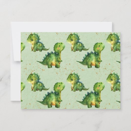 Leuke Dinosaurussen Baby Dino Hartballonnen Verjaa Kaart (Achterkant)