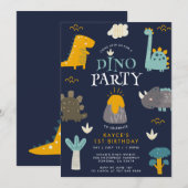 Leuke dinosaurussen Jongen's Eerste Verjaardagsfee Kaart (Voorkant / Achterkant)