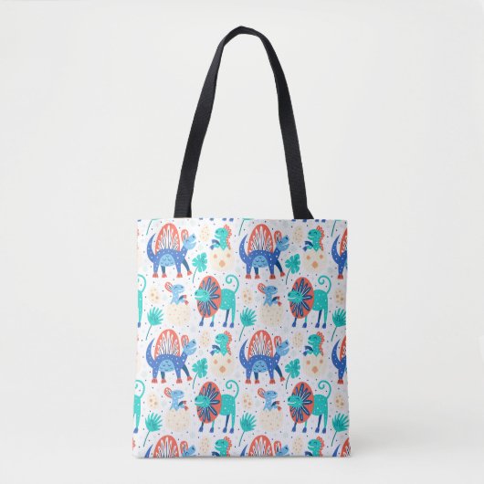 Leuke dinosaurussen patroon Canvas tas (Voorkant)