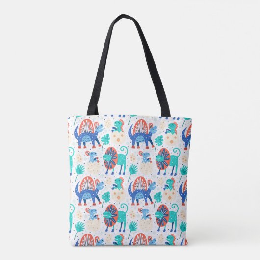 Leuke dinosaurussen patroon Canvas tas (Achterkant)