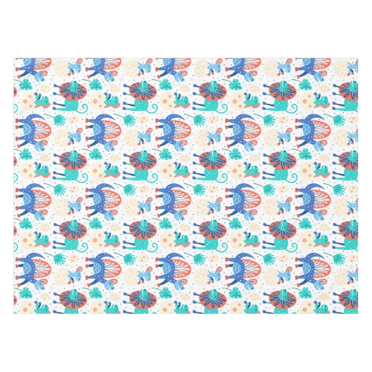 Leuke dinosaurussen patroon tafelkleed (Voorkant (Horizontaal))