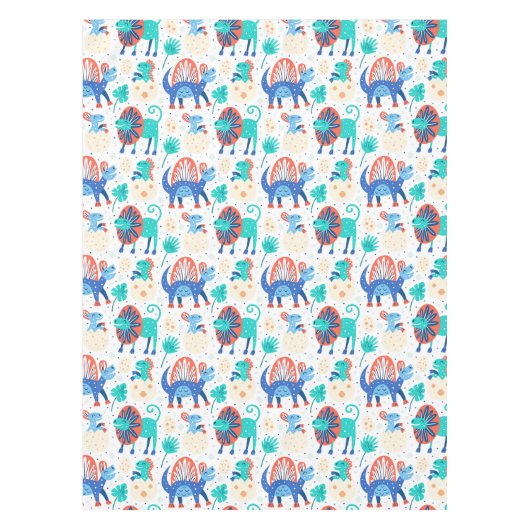 Leuke dinosaurussen patroon tafelkleed (Voorkant)