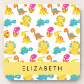 Leuke dinosaurussen, Patroon van dinosaurussen, Jo Bier Onderzetter (Voorkant)