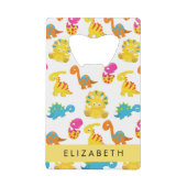 Leuke dinosaurussen, Patroon van dinosaurussen, Jo Creditkaart Flessenopener (Voorkant)