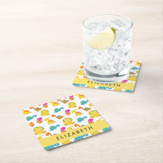 Leuke dinosaurussen, Patroon van dinosaurussen, Jo Kartonnen Onderzetters (Insitu)