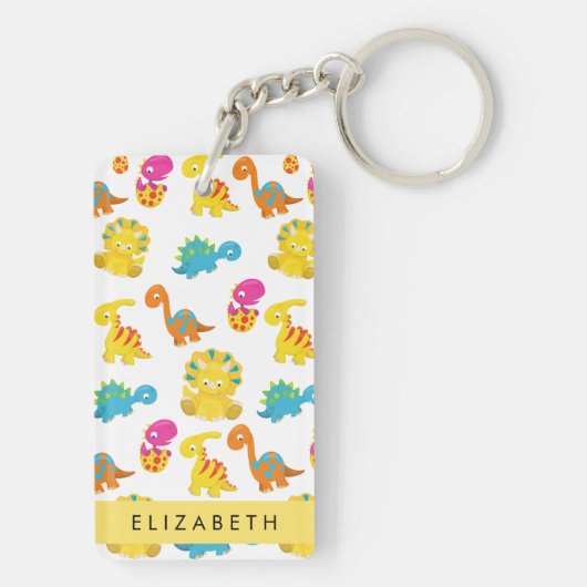 Leuke dinosaurussen, Patroon van dinosaurussen, Jo Sleutelhanger (achterkant)