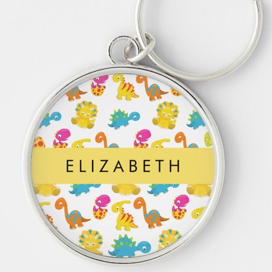 Leuke dinosaurussen, Patroon van dinosaurussen, Jo Sleutelhanger (Voorkant)