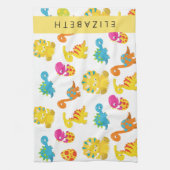 Leuke dinosaurussen, Patroon van dinosaurussen, Jo Theedoek (Verticaal)