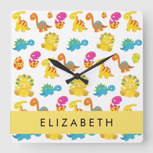 Leuke dinosaurussen, Patroon van dinosaurussen, Jo Vierkante Klok (Voorkant)