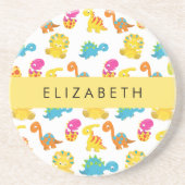 Leuke dinosaurussen, Patroon van dinosaurussen, Jo Zandsteen Onderzetter (Voorkant)