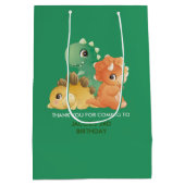 Leuke dinosaurussen thema verjaardagsfeestje medium cadeauzakje (Achterkant)