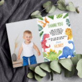 Leuke dinosaurussen verjaardag foto dank u kaart