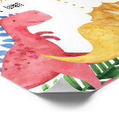 Leuke dinosaurussen verjaardag mijlpaal teken poster (Hoek)