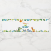 Leuke Dinosaurussen Verjaardag Water Fles Label Waterfles Etiket (Enkel label)