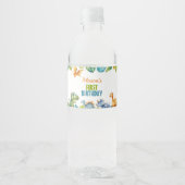 Leuke Dinosaurussen Verjaardag Water Fles Label Waterfles Etiket (Voorkant)