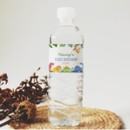 Leuke Dinosaurussen Verjaardag Water Fles Label Waterfles Etiket