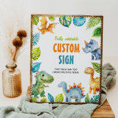 Leuke Dinosaurussen Verjaardagsfeesttafel Teken Poster