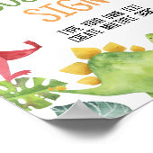 Leuke Dinosaurussen Verjaardagsfeesttafel Teken Poster (Hoek)