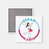Leuke Dirty Clean Magnet voor vaatwasser (Voorkant / Achterkant)