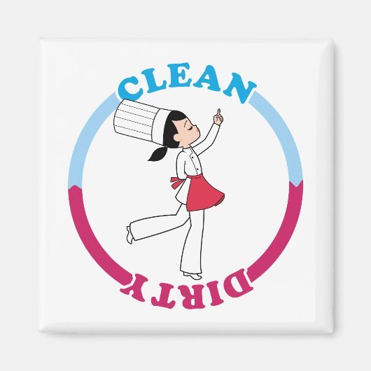 Leuke Dirty Clean Magnet voor vaatwasser (Voorkant)