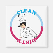 Leuke Dirty Clean Magnet voor vaatwasser (Voorkant)