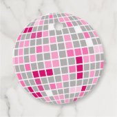 Leuke Disco Roze en Rode Disco Ball Ronde Gift Lab Bedankjes Labels (Voorkant)