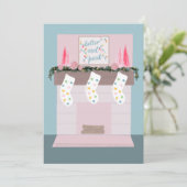 Leuke Disco Roze Kerst Foto Feestdagenkaart (Staand voorkant)