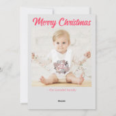 Leuke Disco Roze Kerst Foto Feestdagenkaart (Achterkant)