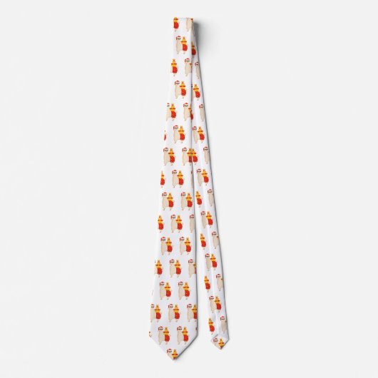 Leuke Disco Santa Llama Grappig Minimalistisch Ker Stropdas (Voorkant)