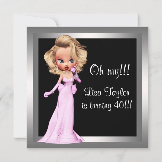 Leuke Diva Vrouw Verjaardagsfeestje Kaart (Voorkant)