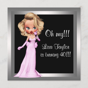 Leuke Diva Vrouw Verjaardagsfeestje Kaart