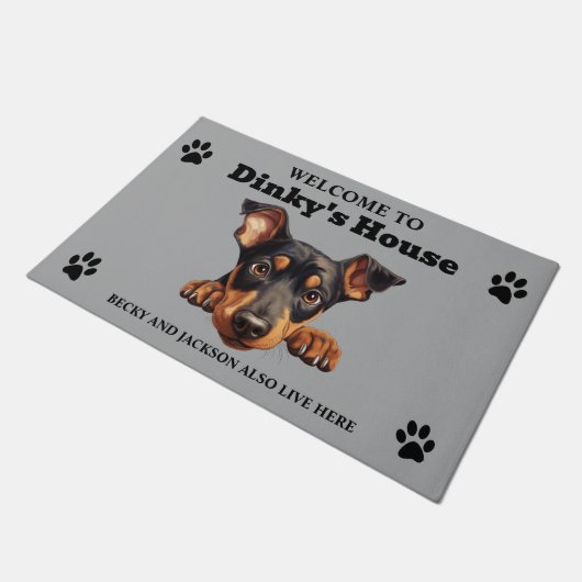 Leuke Doberman Pinscher Hond Deurmat (Schuin)