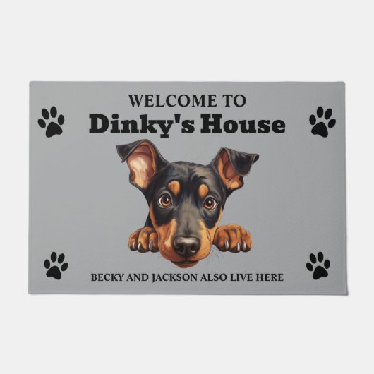 Leuke Doberman Pinscher Hond Deurmat (Voorkant)