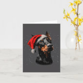 Leuke Dobermann Hond Kerstlichten Sinterklaas Hoed Kaart (Gele Bloem)