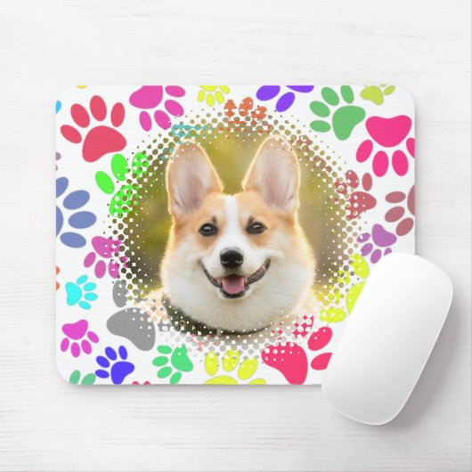 Leuke Dog Afbeelding Paw Pattern Custom Muismat (Met muis)