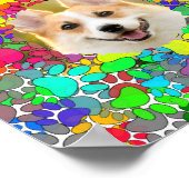 Leuke Dog Afbeelding Paw Print Patroon Aangepast (Hoek)