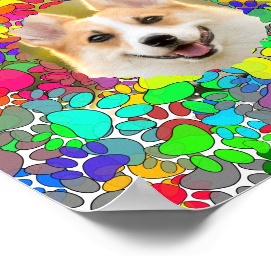 Leuke Dog Afbeelding Paw Print Patroon Aangepast (Hoek)