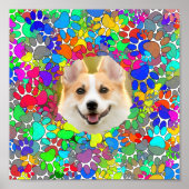 Leuke Dog Afbeelding Paw Print Patroon Aangepast (Voorkant)