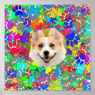 Leuke Dog Afbeelding Paw Print Patroon Aangepast