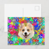 Leuke Dog Afbeelding Paw Print Patroon Aangepast Briefkaart (Voorkant / Achterkant)