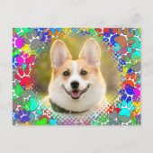 Leuke Dog Afbeelding Paw Print Patroon Aangepast Briefkaart (Voorkant)