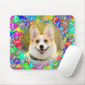 Leuke Dog Afbeelding Paw Print Patroon Aangepast Muismat (Met muis)