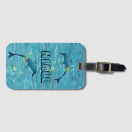 Leuke Dolfijn en Bubbels Gepersonaliseerd Bagagelabel