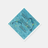 Leuke Dolfijn en Bubbels Gepersonaliseerde Verjaar Servet (Hoek)